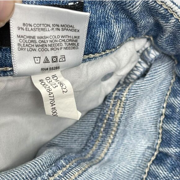 Express Slim Straight Jeans Denim Mid Rise Light Distressed Wash Mens Size 30x32 - Picture 9 of 10